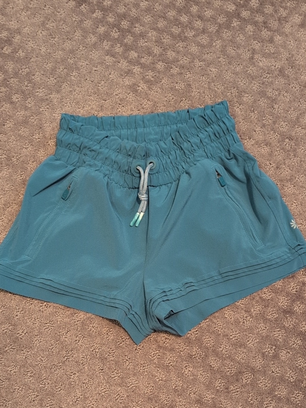 Athleta Girl All Play Athletic Shorts Teal Blue Size M (8/10)